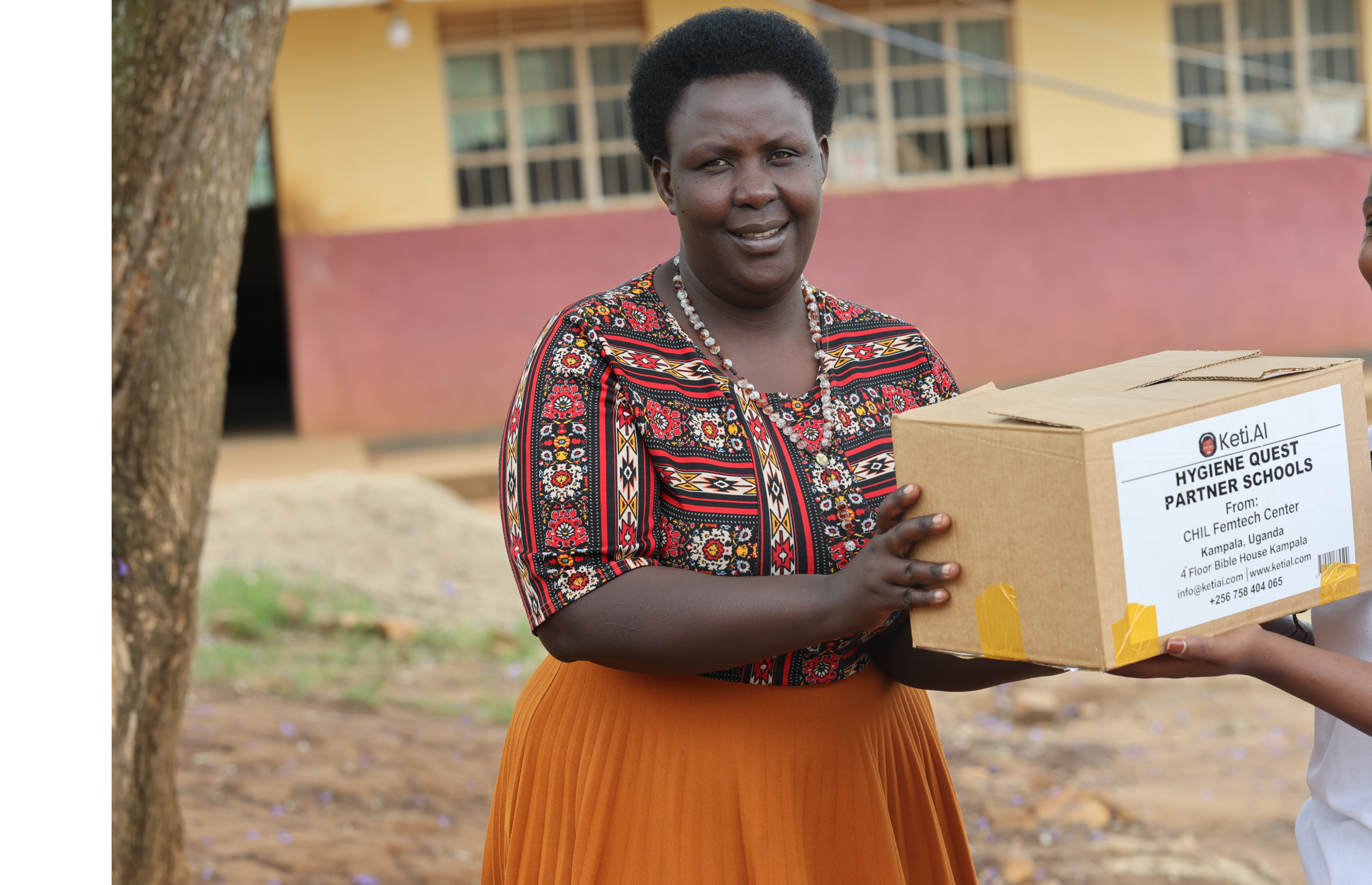 Partner school receiving Hygiene Quest products